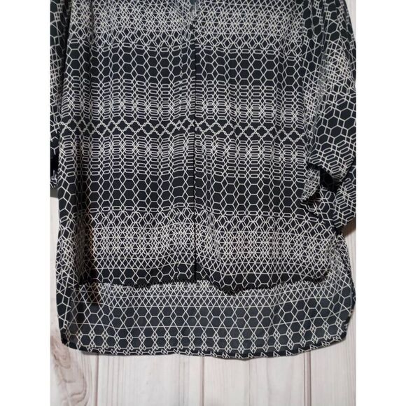 Banana Republic Shirt Ladies Extra Small Black White 3/4 Sleeve READ MEASUREMENT - Picture 5 of 9